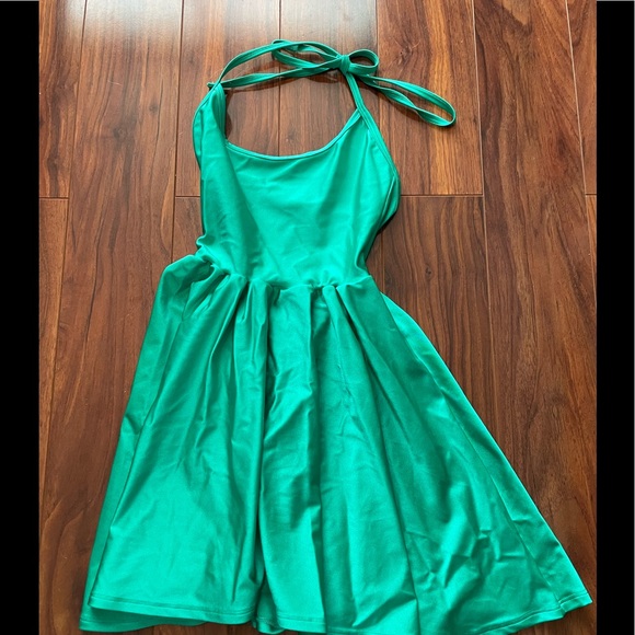 slim fit dress slacks Green Printed Wrap Frill Hem Mini Skater Dress – AX Paris main image 0